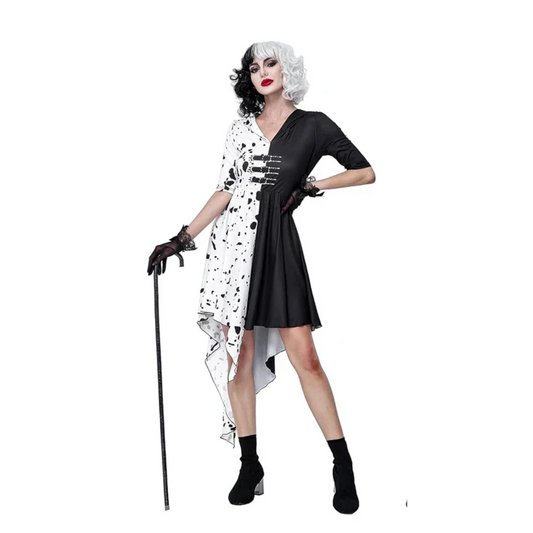 BLACK WHITE WITCH DEVILLE COSTUME