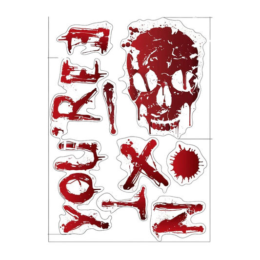 WALL BLOODY HANDPRINT STICKERS HALLOWEEN