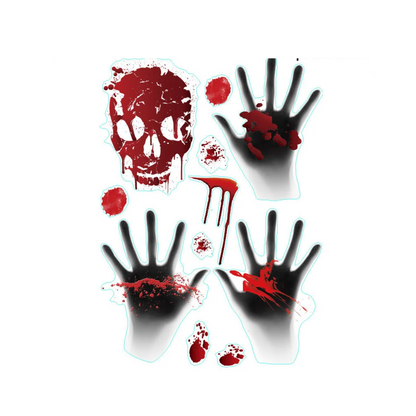 WALL BLOODY HANDPRINT STICKERS HALLOWEEN