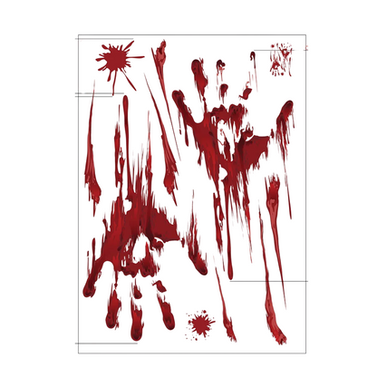 WALL BLOODY HANDPRINT STICKERS HALLOWEEN