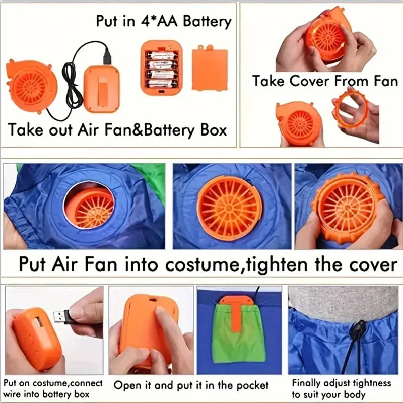 Adult Red Hat Plumber Dinosaur Costume