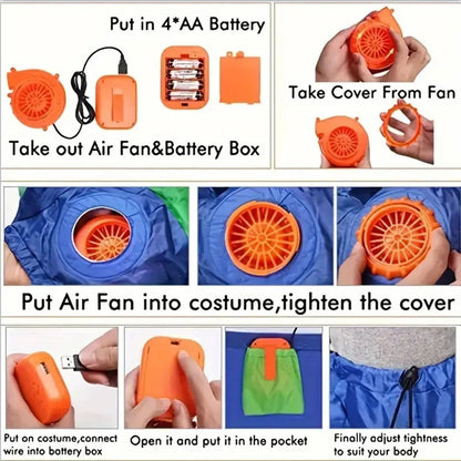 Adult Red Hat Plumber Dinosaur Costume