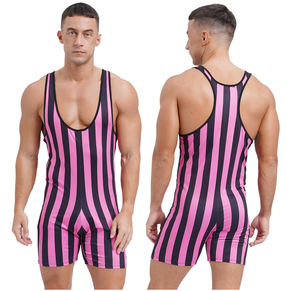Striped Wrestling Bodybuilding Costume