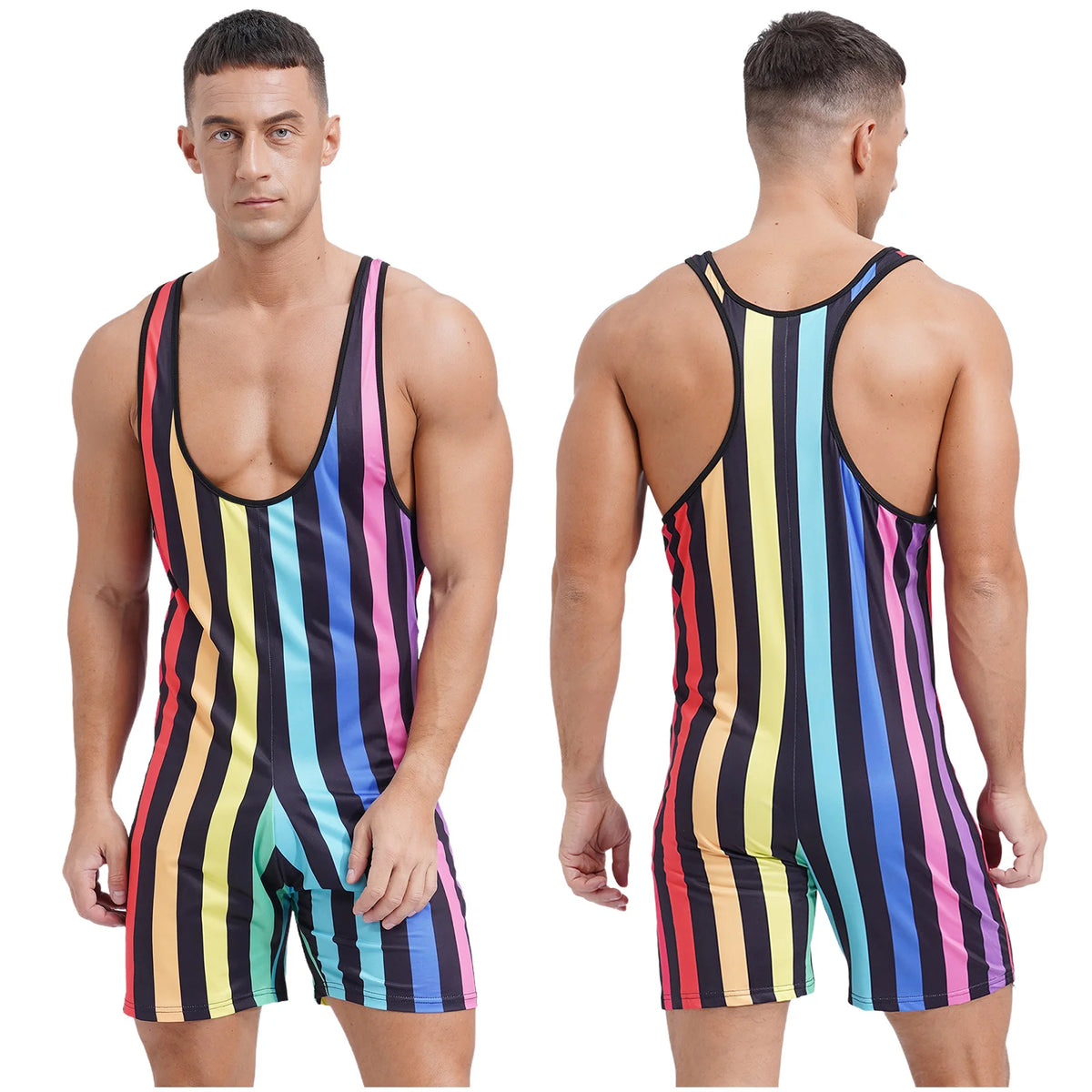 Striped Wrestling Bodybuilding Costume