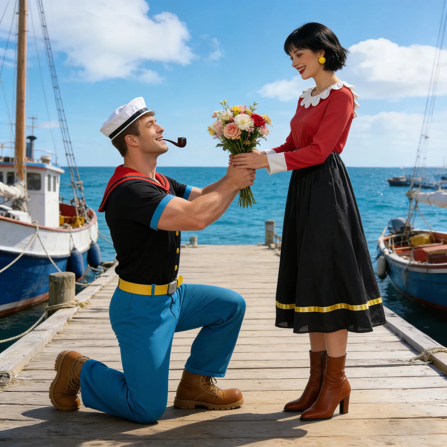 Couple Popeye Olive Oyl Costume