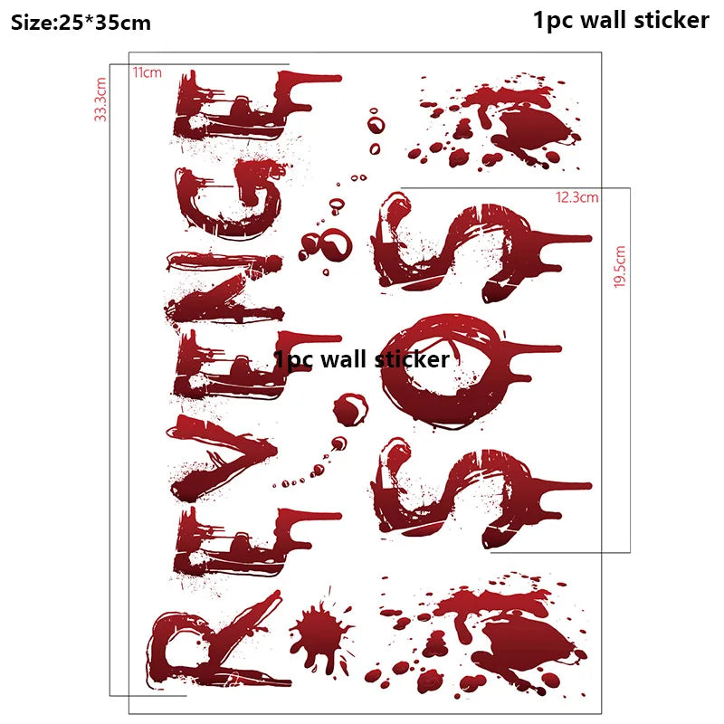 WALL BLOODY HANDPRINT STICKERS HALLOWEEN
