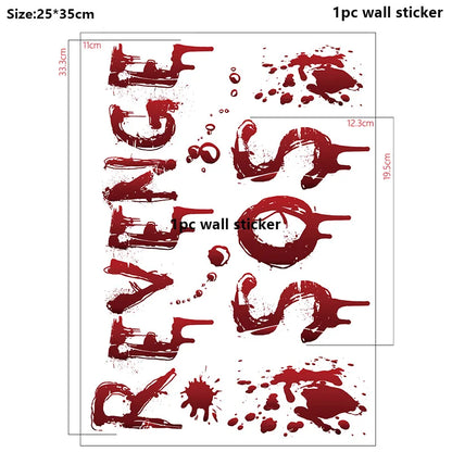 WALL BLOODY HANDPRINT STICKERS HALLOWEEN