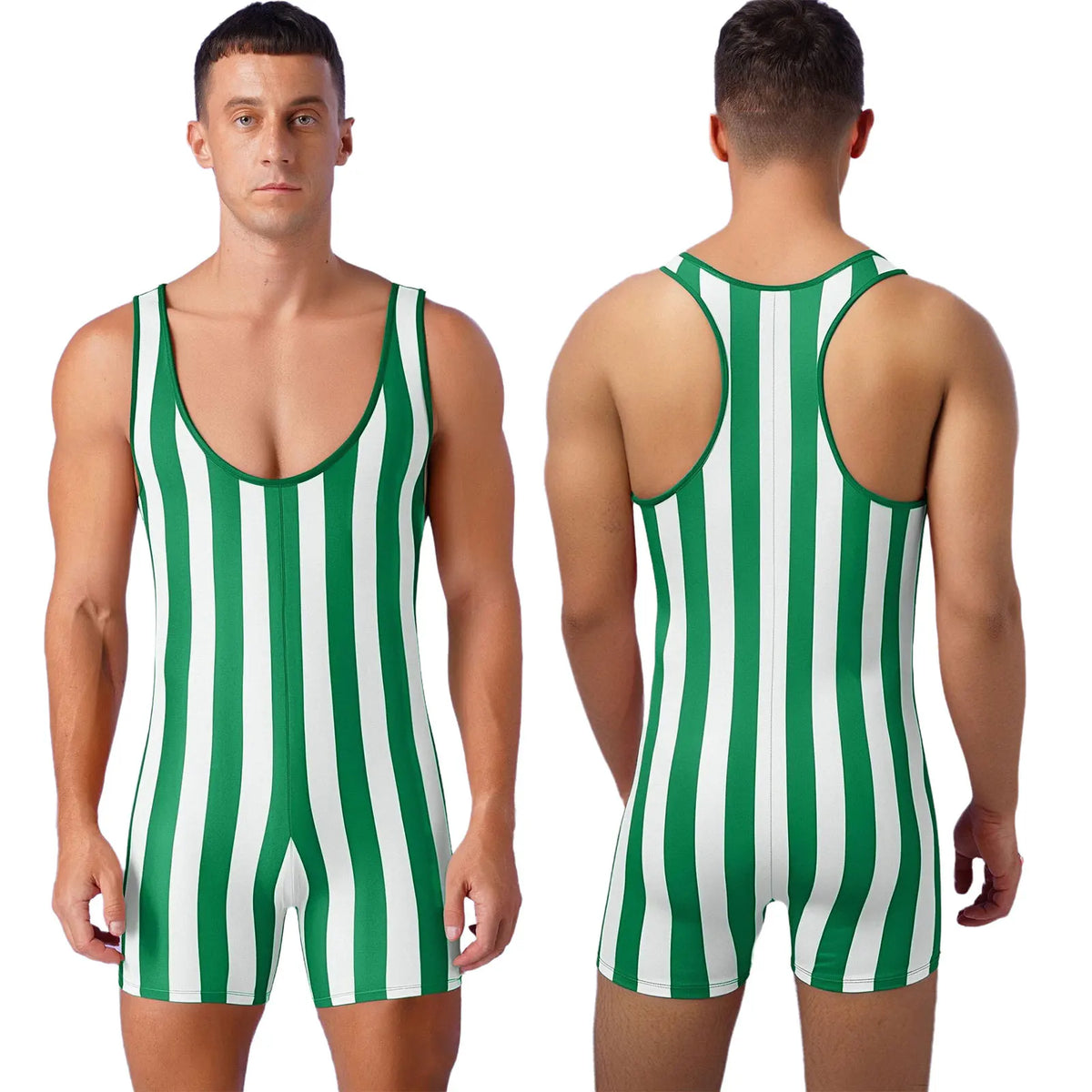 Striped Wrestling Bodybuilding Costume