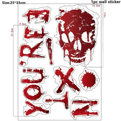 WALL BLOODY HANDPRINT STICKERS HALLOWEEN