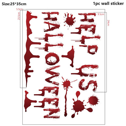 WALL BLOODY HANDPRINT STICKERS HALLOWEEN