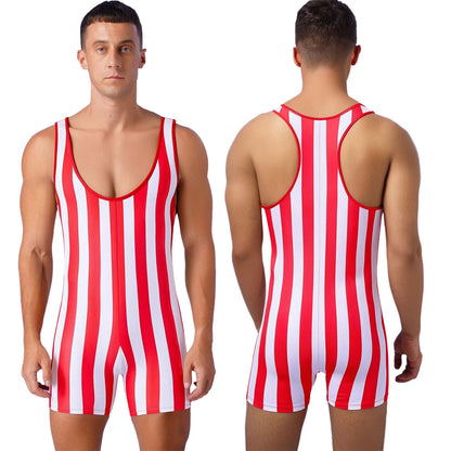 Striped Wrestling Bodybuilding Costume
