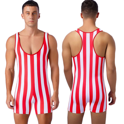Striped Wrestling Bodybuilding Costume